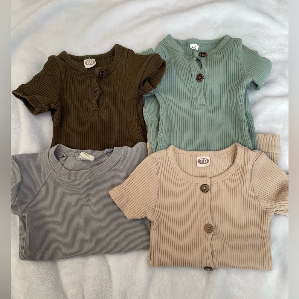 Ribbed Baby Rompers and Jumpers Bundle